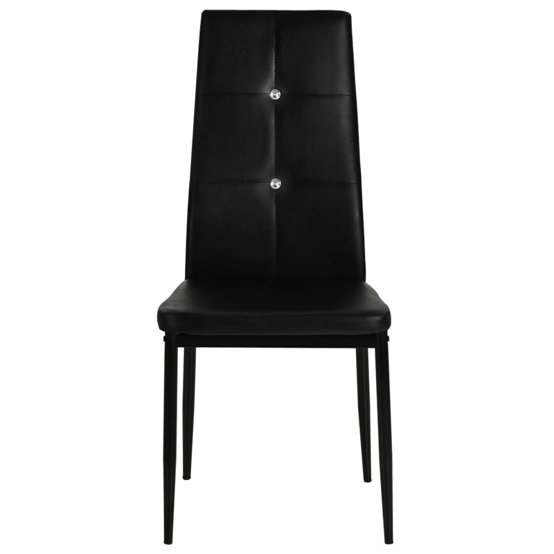 vidaXL Dining Chairs 2 pcs Black Faux Leather