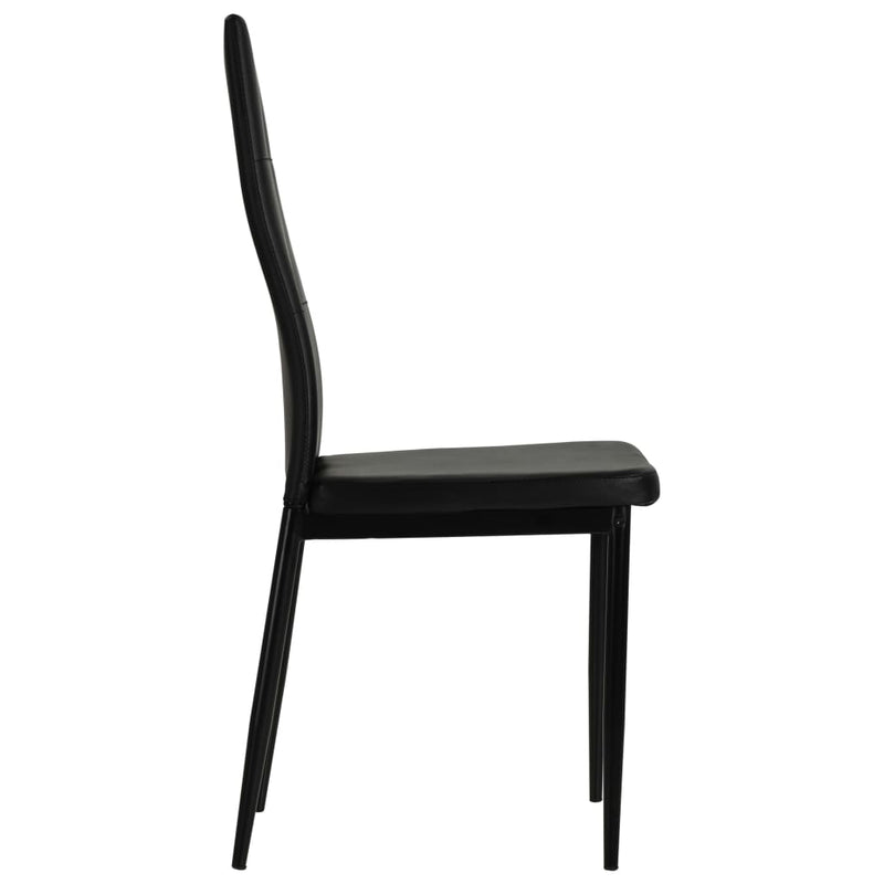 vidaXL Dining Chairs 2 pcs Black Faux Leather