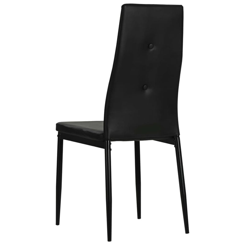 vidaXL Dining Chairs 4 pcs Black Faux Leather