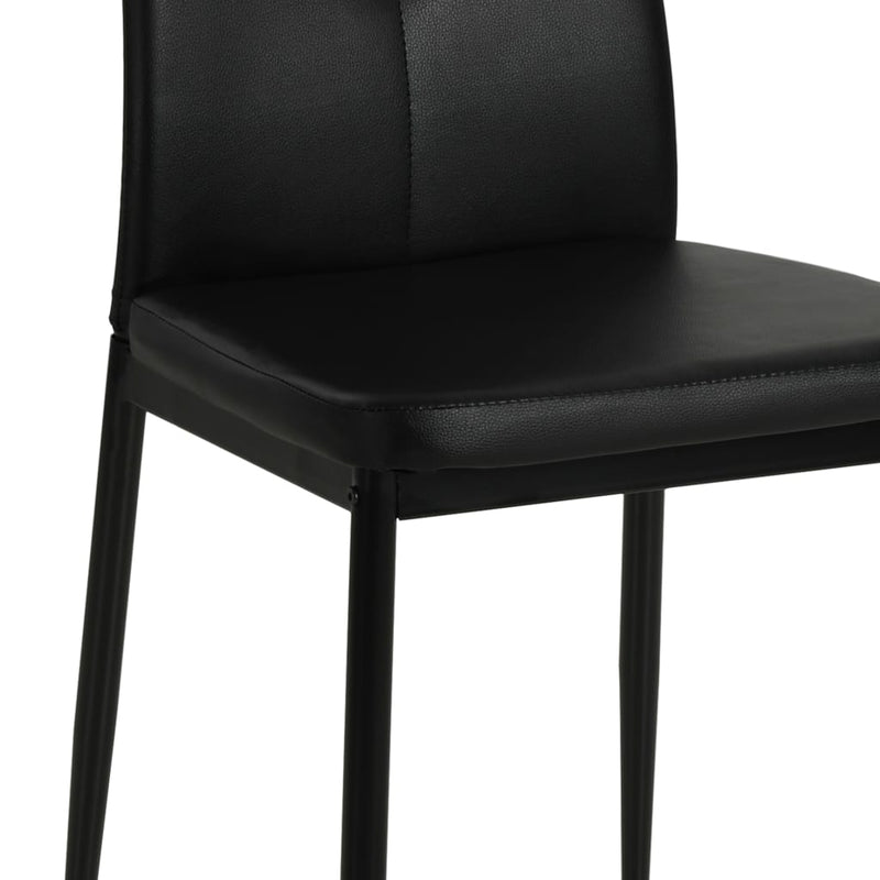 vidaXL Dining Chairs 4 pcs Black Faux Leather