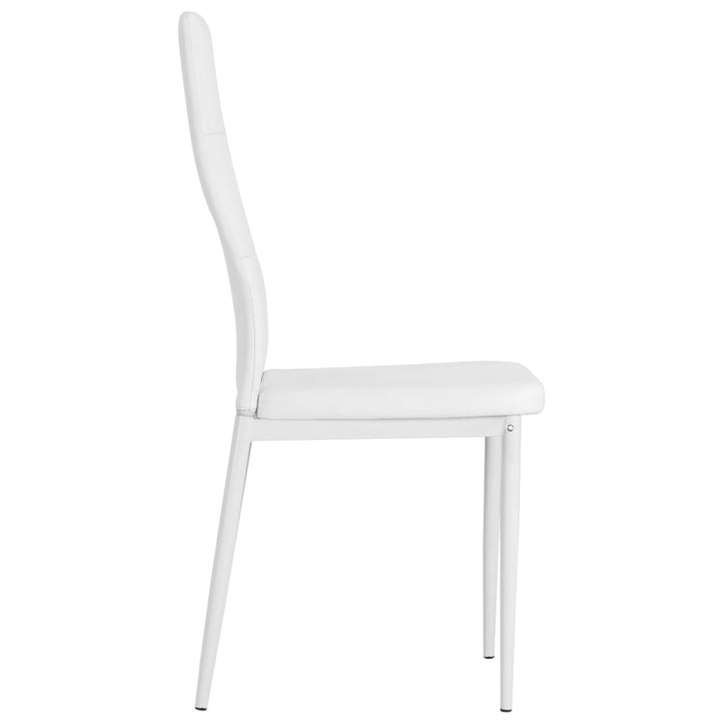 vidaXL Dining Chairs 2 pcs White Faux Leather