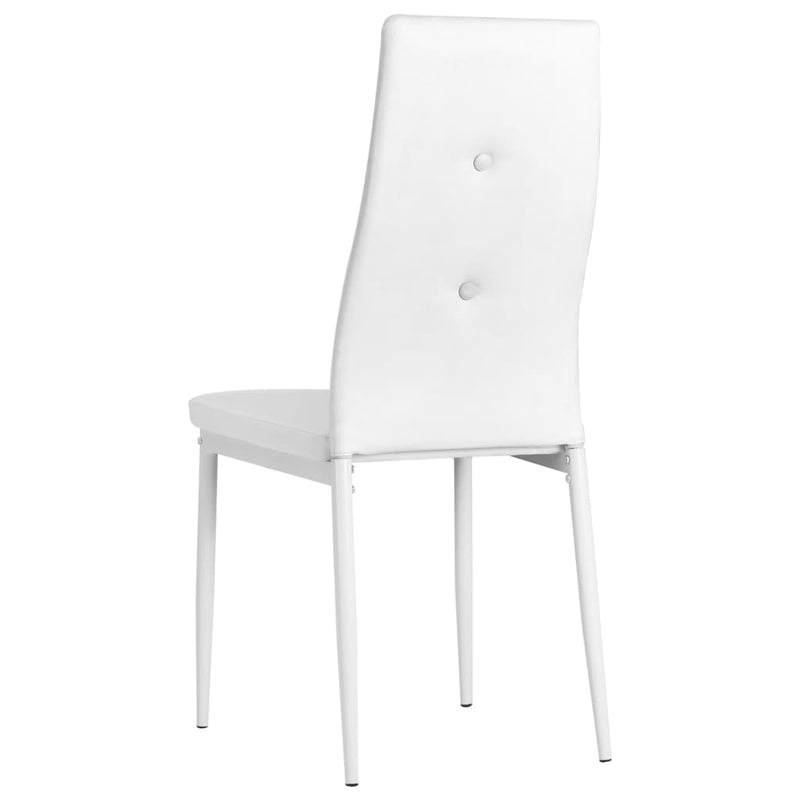 vidaXL Dining Chairs 2 pcs White Faux Leather