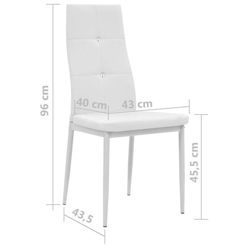 vidaXL Dining Chairs 2 pcs White Faux Leather