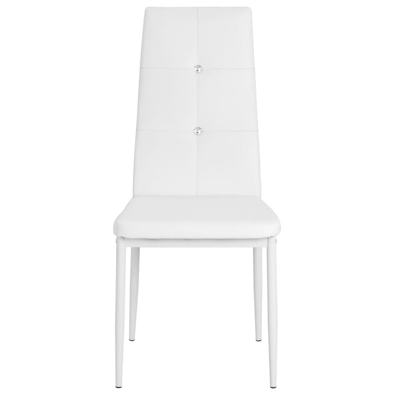 vidaXL Dining Chairs 4 pcs White Faux Leather
