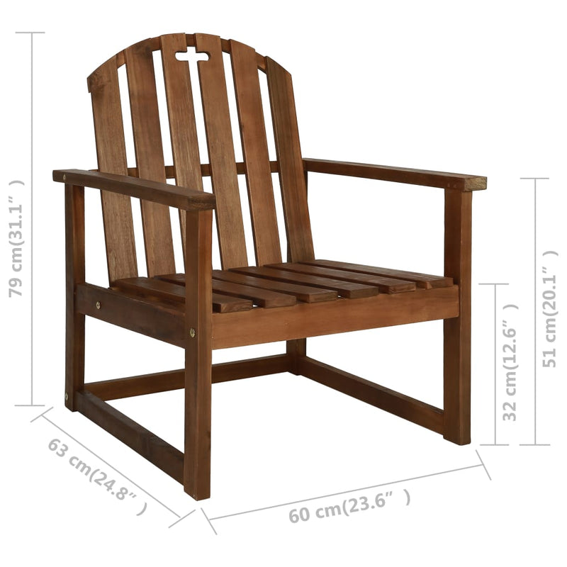 vidaXL 4 Piece Outdoor Lounge Set Solid Acacia Wood