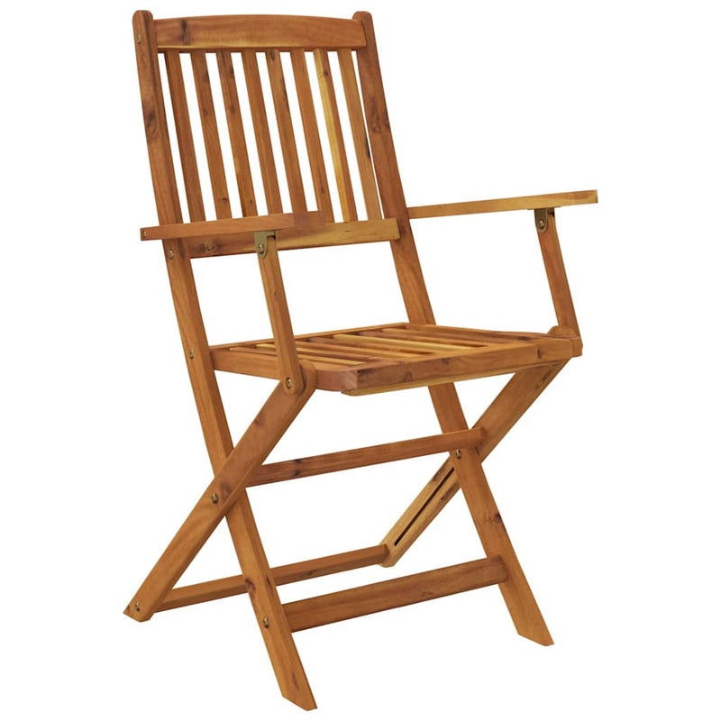 vidaXL 5 Piece Folding Outdoor Dining Set Solid Acacia Wood