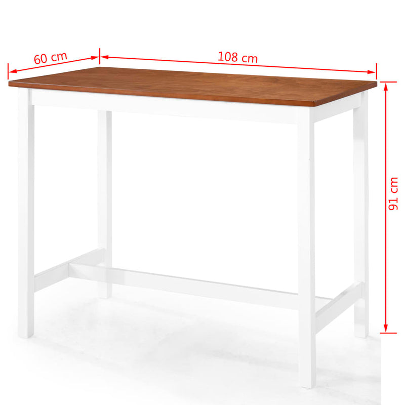 vidaXL Bar Table and Stool Set 5 Pieces Solid Wood