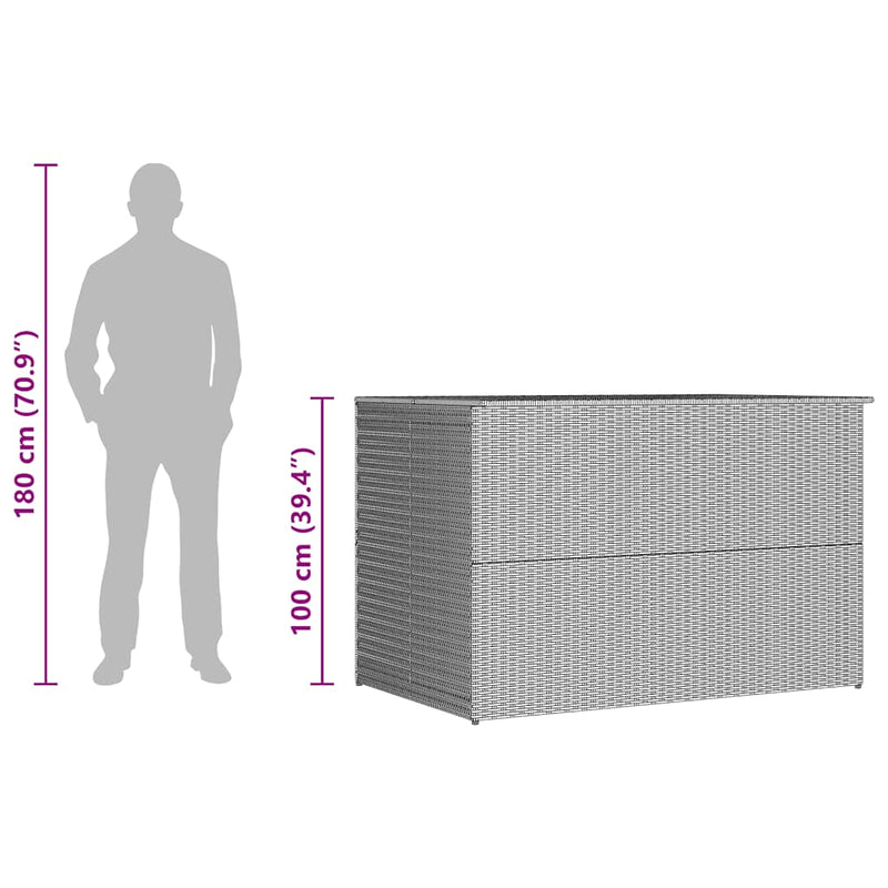 vidaXL Garden Storage Box Black 150x100x100 cm Poly Rattan