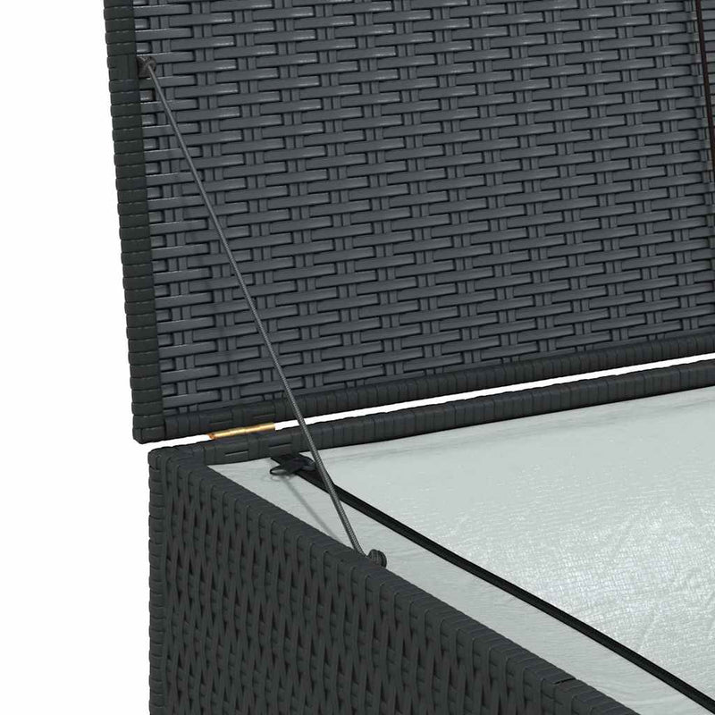 vidaXL Garden Storage Box Black 150x100x100 cm Poly Rattan