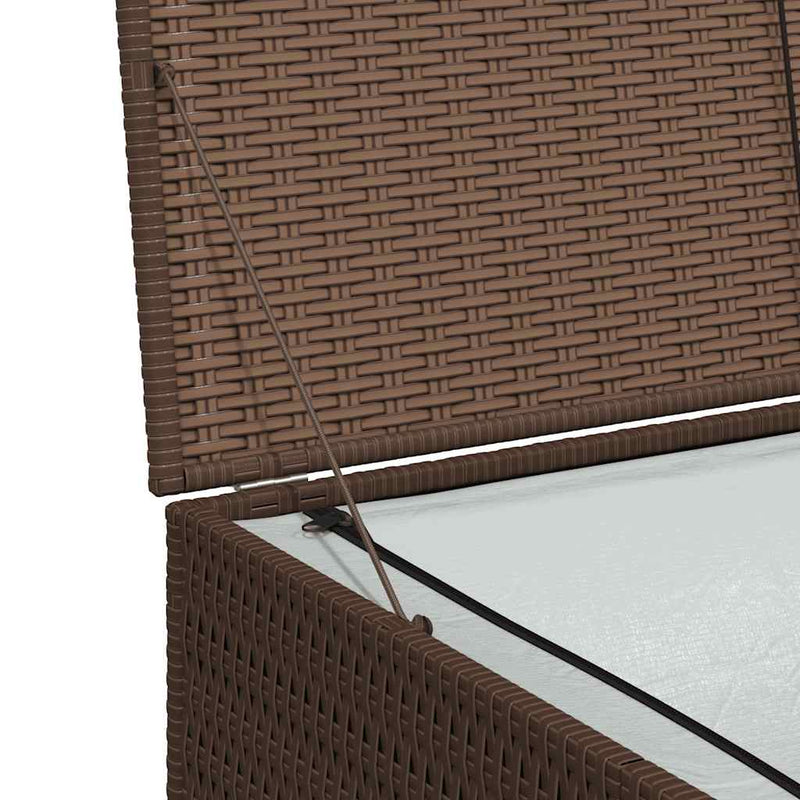 vidaXL Garden Storage Box Brown 150x100x100 cm Poly Rattan