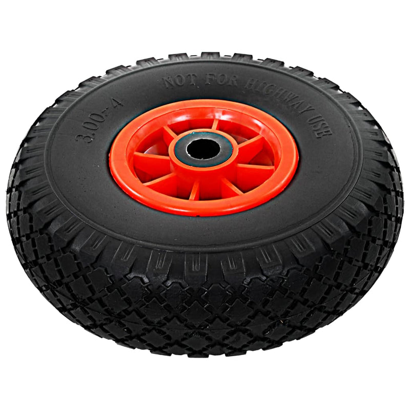 vidaXL Sack Truck Wheels 2 pcs Solid PU 3.00-4
