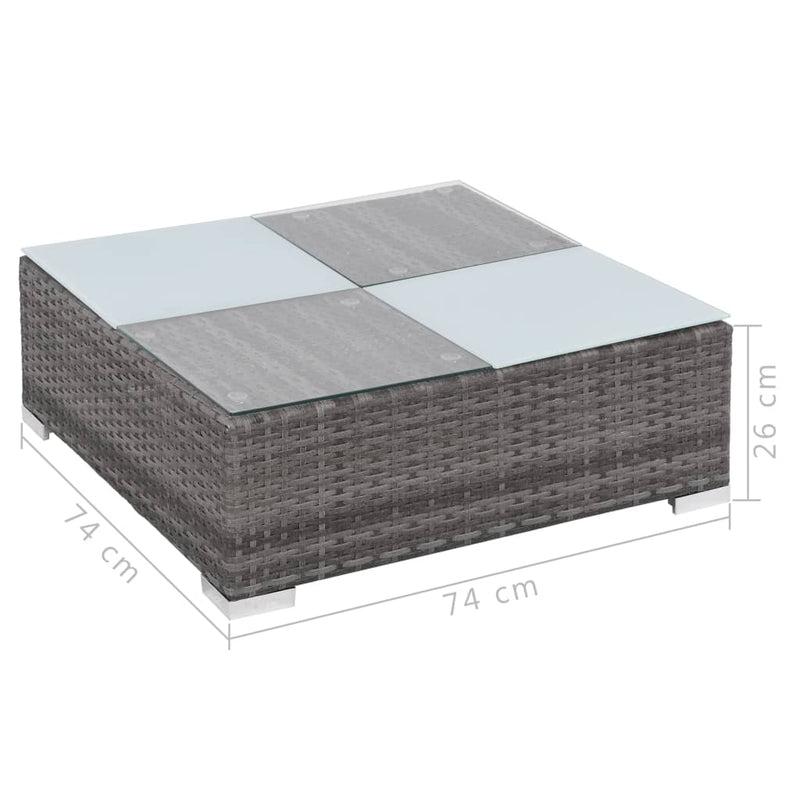 vidaXL 8 Piece Garden Lounge Set with Cushions Poly Rattan Grey