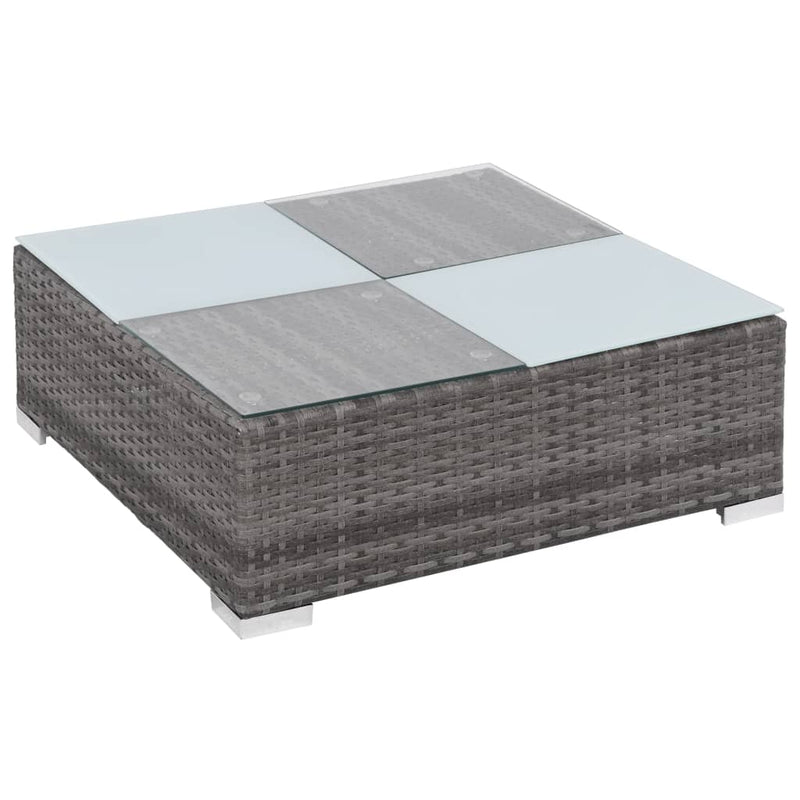 vidaXL 8 Piece Garden Lounge Set with Cushions Poly Rattan Grey