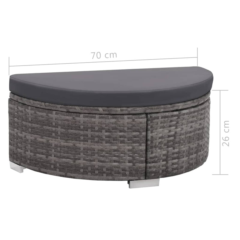 vidaXL 8 Piece Garden Lounge Set with Cushions Poly Rattan Grey