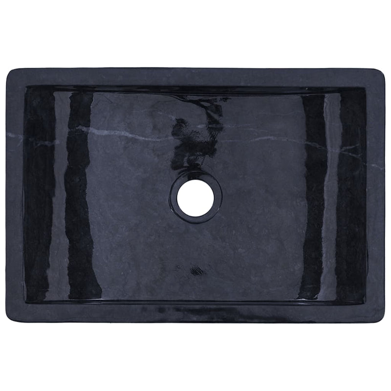 vidaXL Sink 45x30x12 cm Marble High Gloss Black