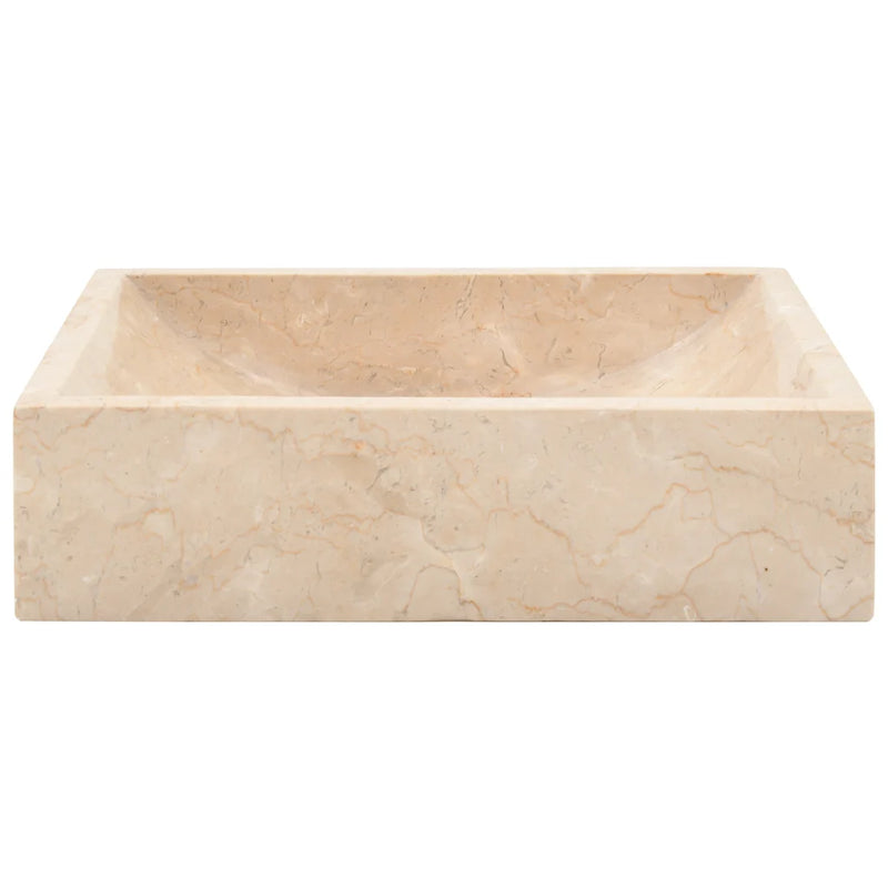 Sink 45x30x12 cm Marble High Gloss Cream