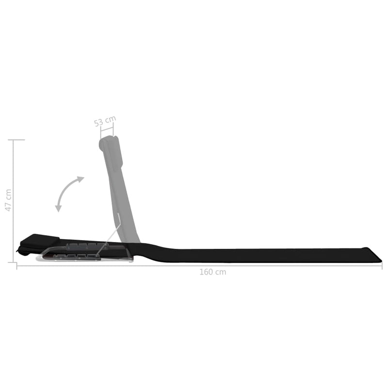vidaXL Folding Beach Mats 2 pcs Steel and Fabric Black