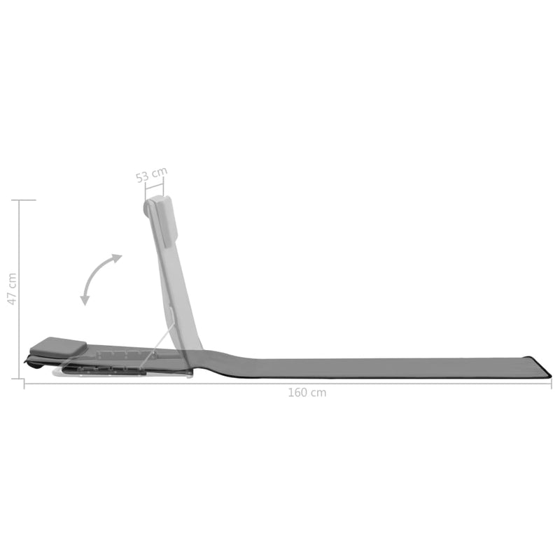 vidaXL Folding Beach Mats 2 pcs Steel and Fabric Grey