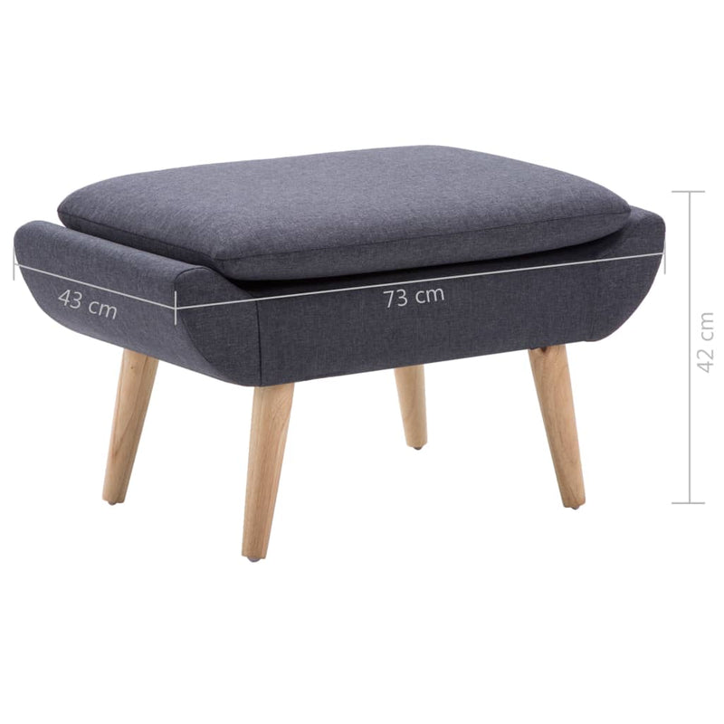 vidaXL Footstool Fabric Upholstery 73x43x42 cm Dark Grey