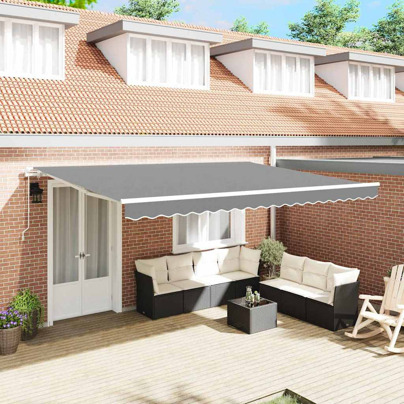 vidaXL Awning Frame Manual White 500 x 300 cm Aluminium