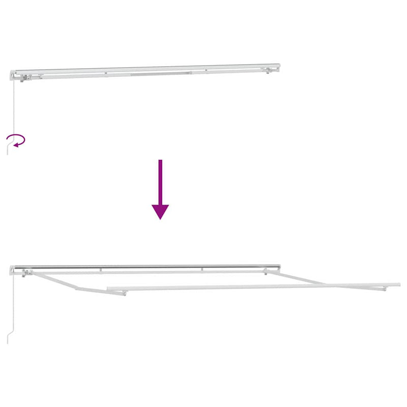 vidaXL Awning Frame Manual White 500 x 300 cm Aluminium