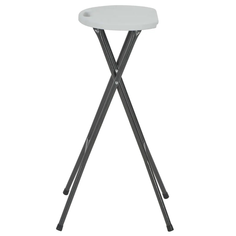 Folding Bar Stools 2 pcs HDPE and Steel White