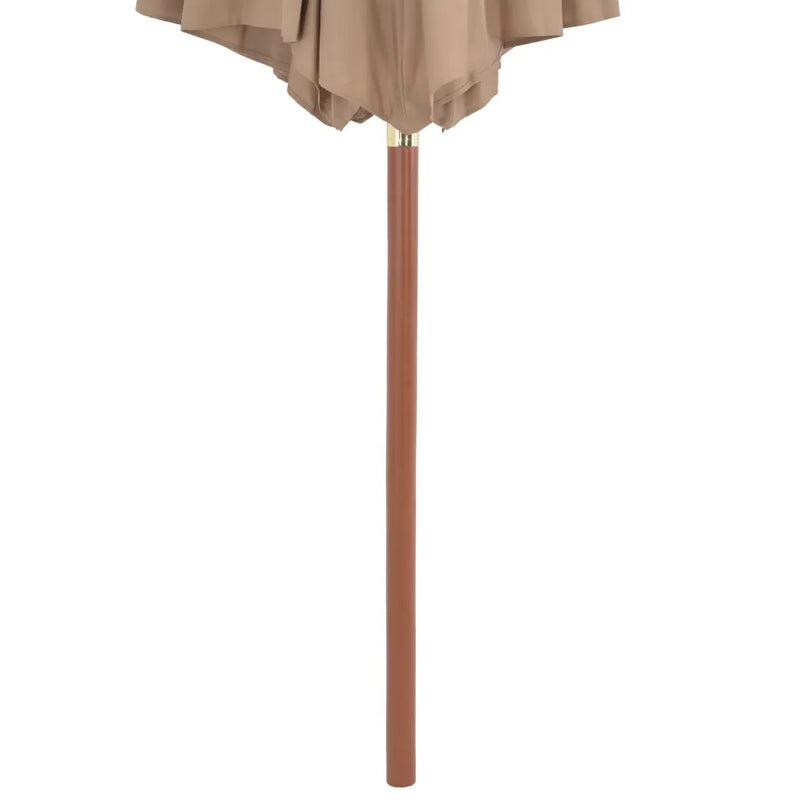 Garden Parasol with Wooden Pole 300 cm Taupe