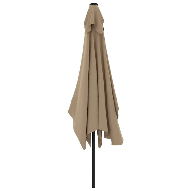 vidaXL Garden Parasol with Metal Pole 300x200 cm Taupe