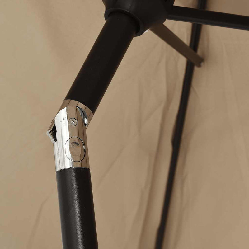 vidaXL Garden Parasol with Metal Pole 300x200 cm Taupe