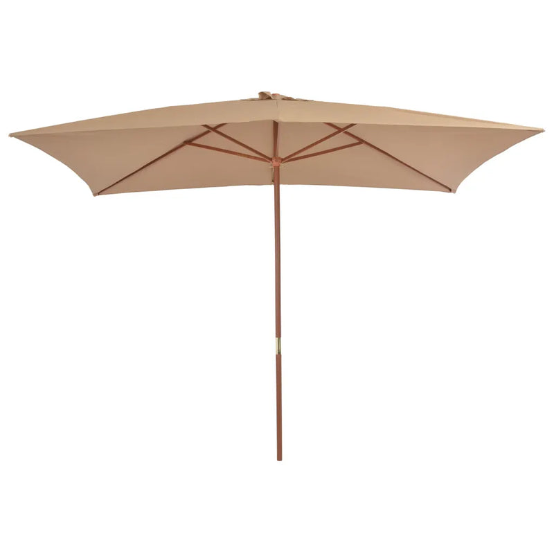 Garden Parasol with Wooden Pole 200x300 cm Taupe
