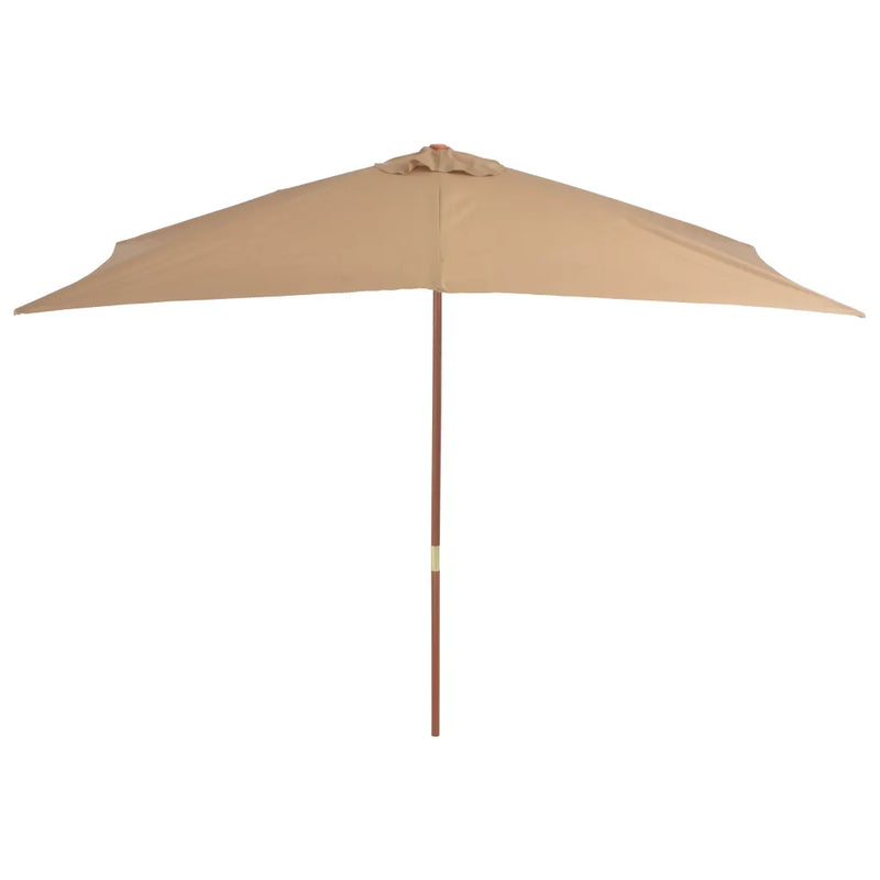 Garden Parasol with Wooden Pole 200x300 cm Taupe