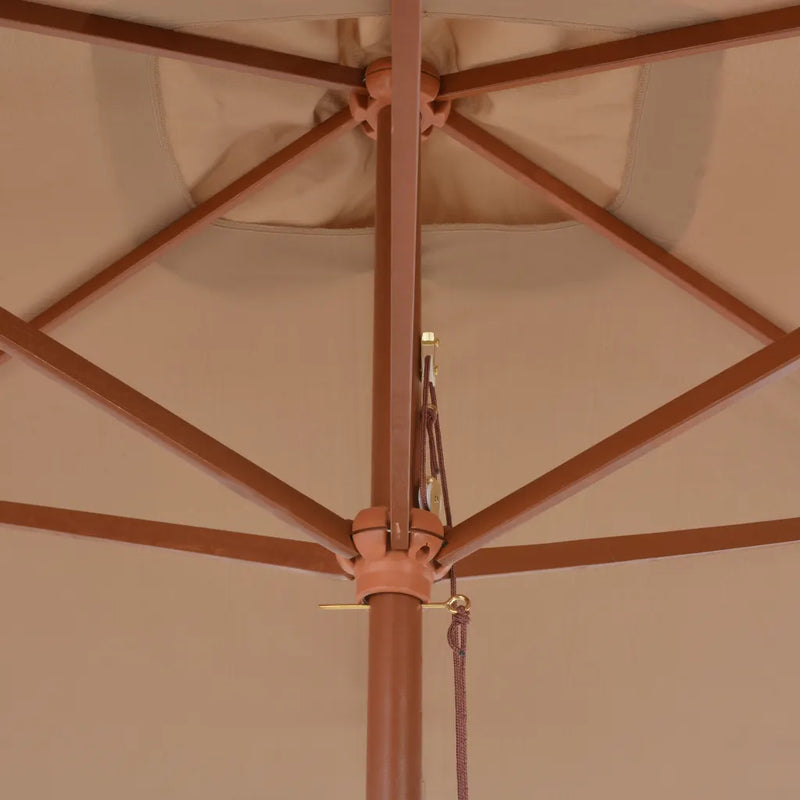Garden Parasol with Wooden Pole 200x300 cm Taupe