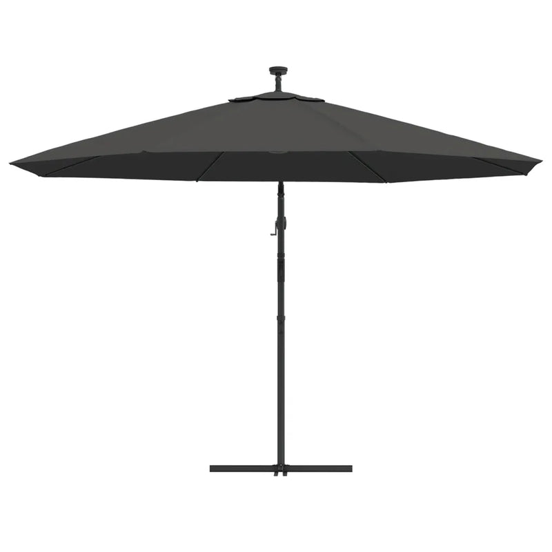 Cantilever Garden Parasol with LED Lights and Metal Pole 350 cm Anthracite