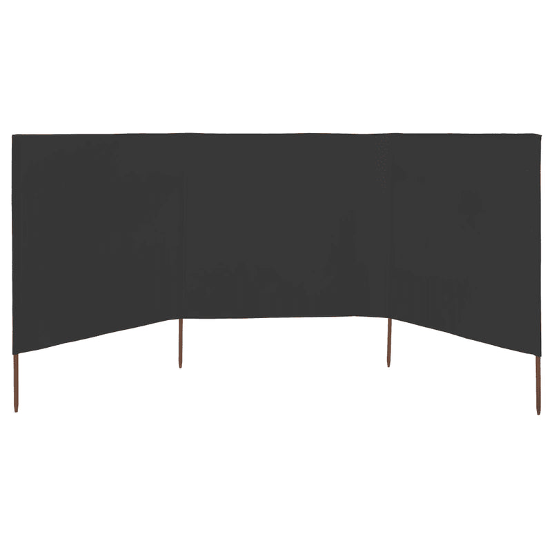 3-panel Wind Screen Fabric 400x120 cm Anthracite