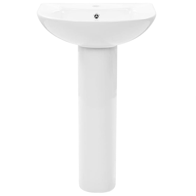 Freestanding Basin with Pedestal Ceramic White 520x440x190 mm