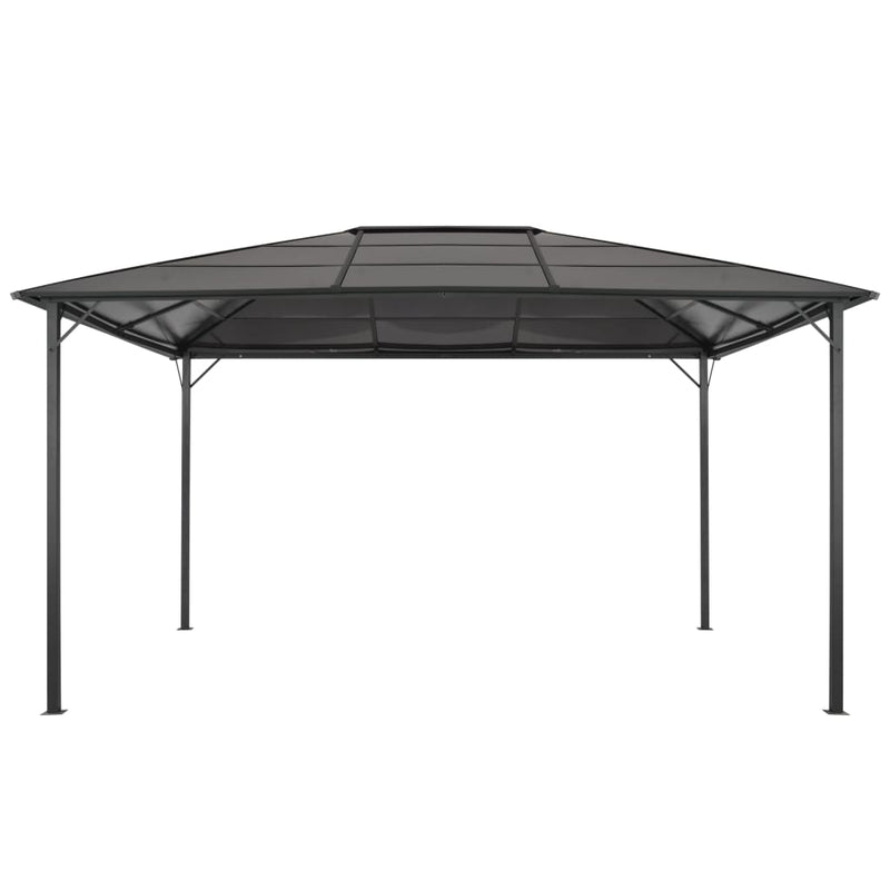 Gazebo with Roof Aluminium 4x3x2.6 m Black