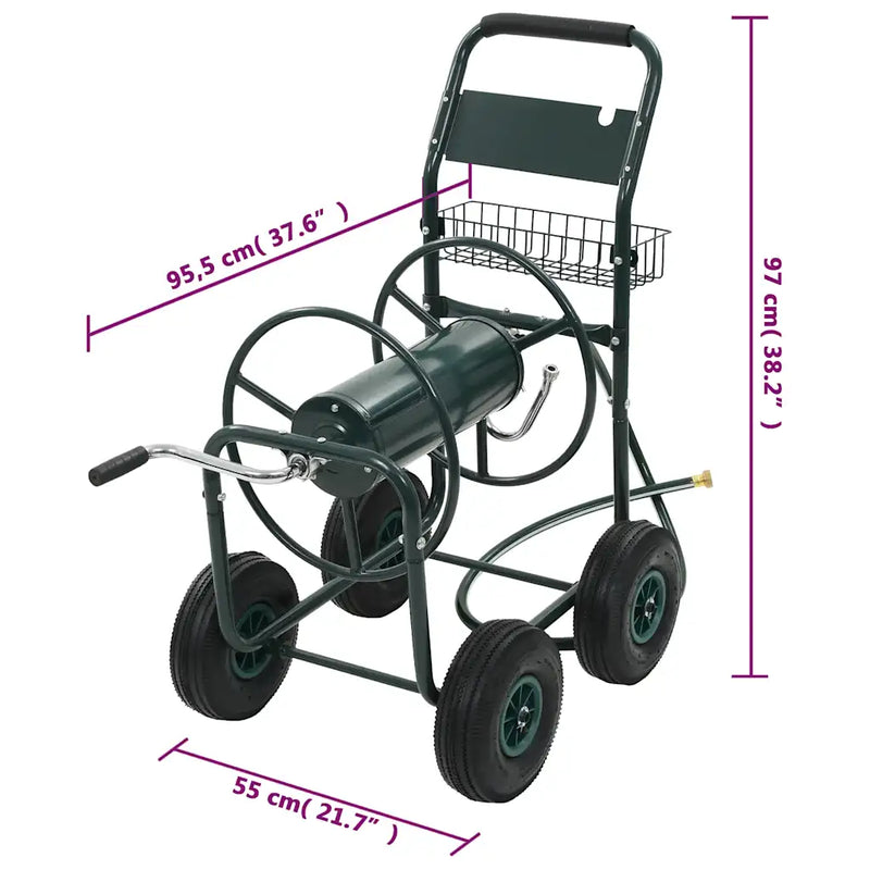 Garden Hose Trolley with 1/2" Hose Connector 75 m Steel