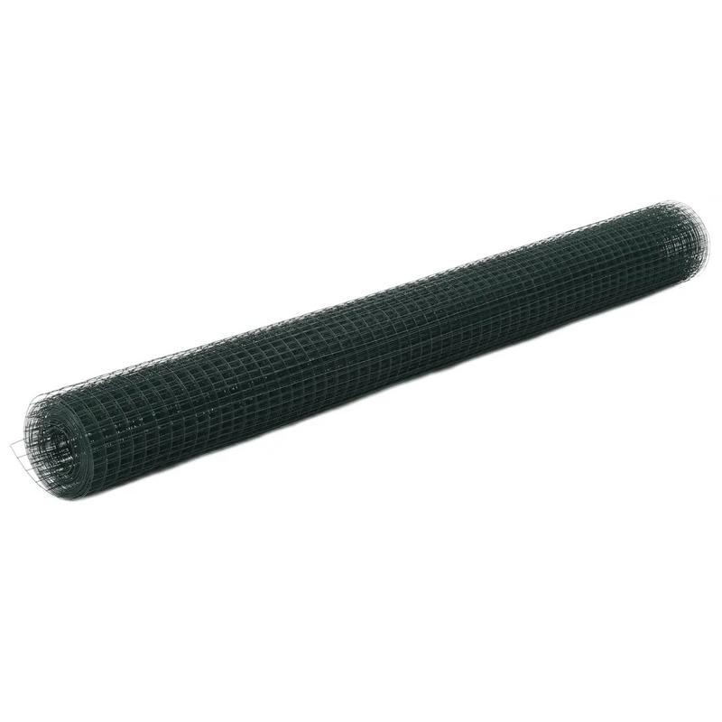 Chicken Wire Fence Steel with PVC Coating 10x1,5 m Green