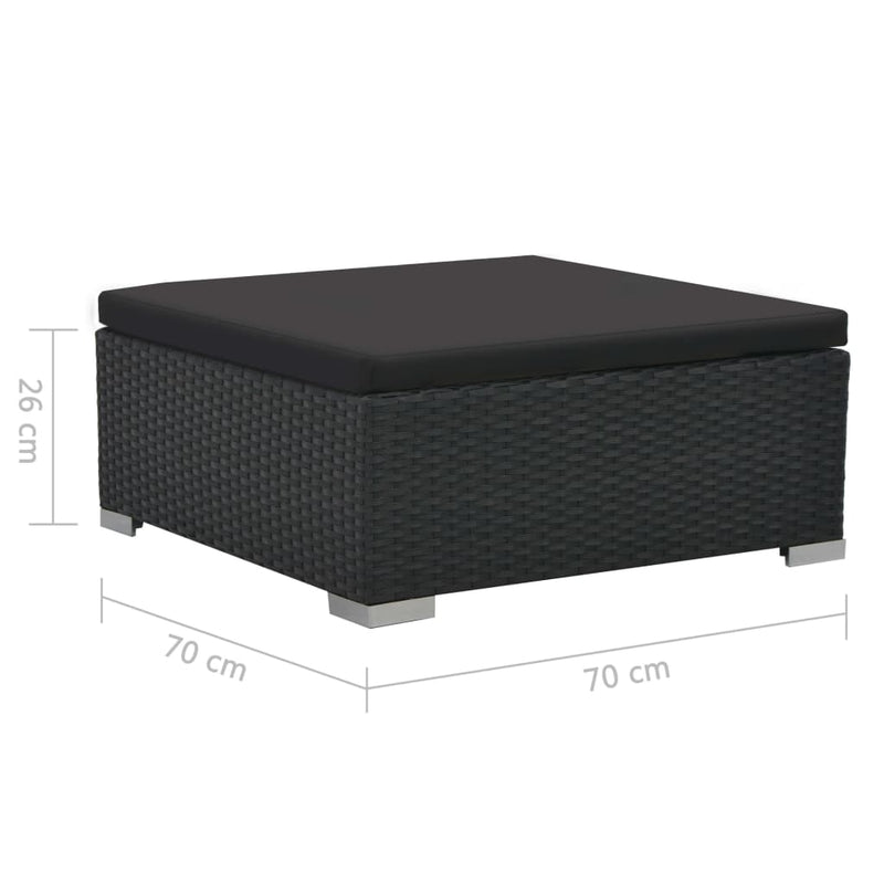 vidaXL 6 Piece Garden Lounge Set with Cushions Poly Rattan Black