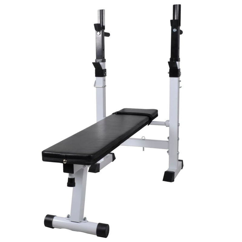 vidaXL Workout Bench with Weight Rack Barbell and Dumbbell Set 60.5kg