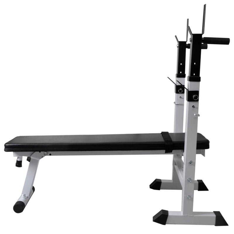 vidaXL Workout Bench with Weight Rack Barbell and Dumbbell Set 60.5kg