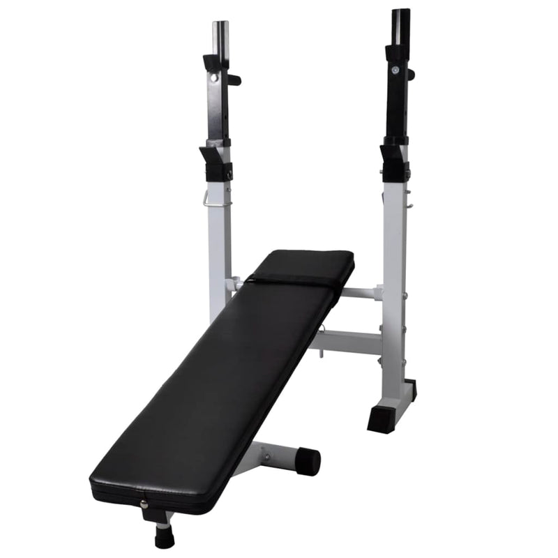 vidaXL Workout Bench with Weight Rack Barbell and Dumbbell Set 60.5kg