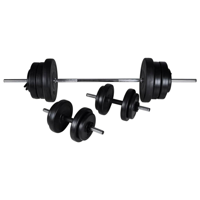 vidaXL Workout Bench with Weight Rack Barbell and Dumbbell Set 60.5kg