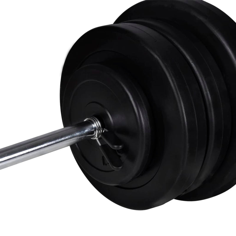 vidaXL Workout Bench with Weight Rack Barbell and Dumbbell Set 60.5kg