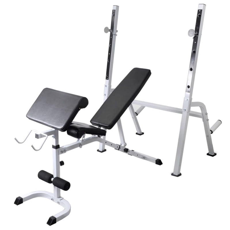 vidaXL Workout Bench with Weight Rack Barbell and Dumbbell Set 60.5kg