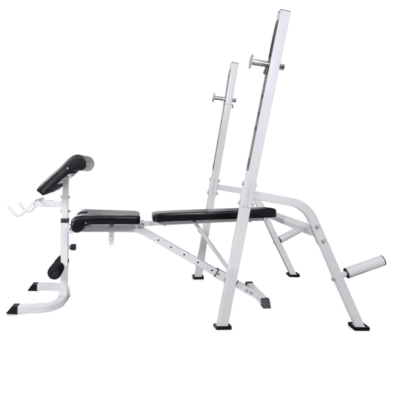 vidaXL Workout Bench with Weight Rack Barbell and Dumbbell Set 60.5kg