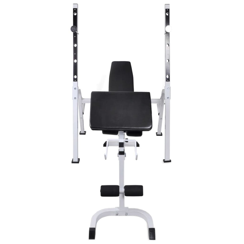 vidaXL Workout Bench with Weight Rack Barbell and Dumbbell Set 60.5kg