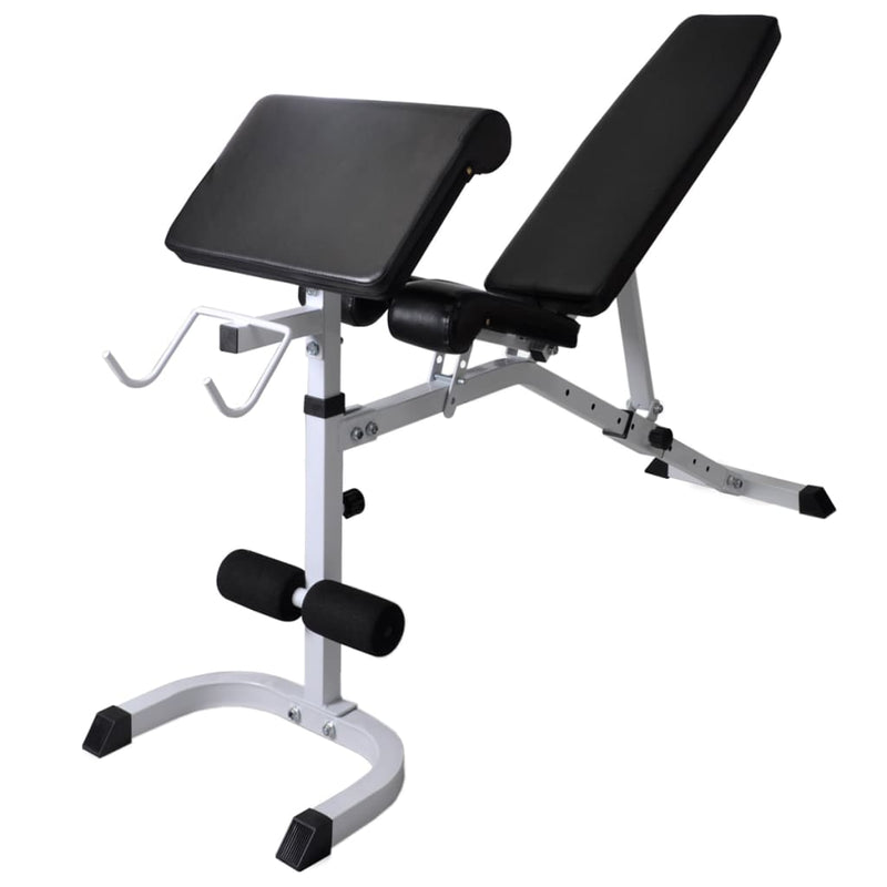 vidaXL Workout Bench with Weight Rack Barbell and Dumbbell Set 60.5kg