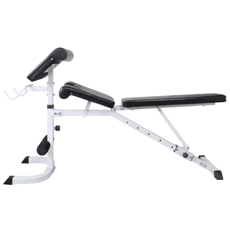 vidaXL Workout Bench with Weight Rack Barbell and Dumbbell Set 60.5kg