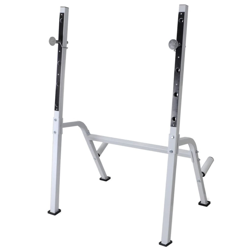 vidaXL Workout Bench with Weight Rack Barbell and Dumbbell Set 60.5kg